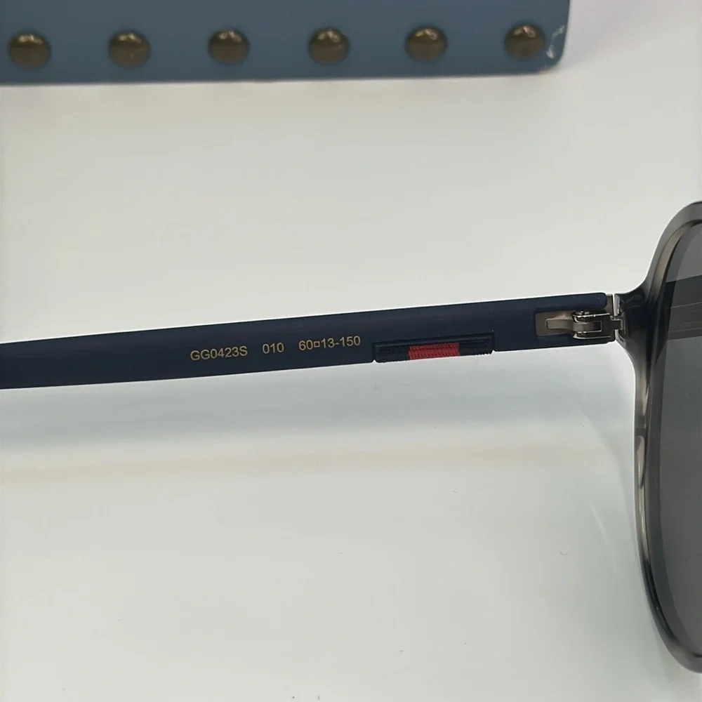 New- Gucci GG0423S 010 Pilot Sunglasses - Authentic Polarized Grey, 60mm”